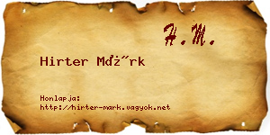 Hirter Márk névjegykártya